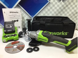 Шлифмашина угловая аккумуляторная GREENWORKS GD 24 AG